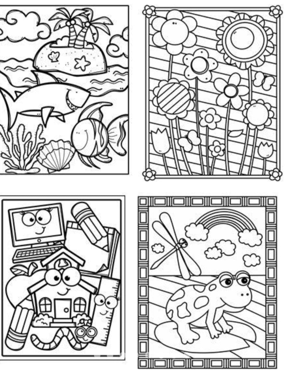 70 Dibujos para Colorear en Familia (Descarga Inmediata)